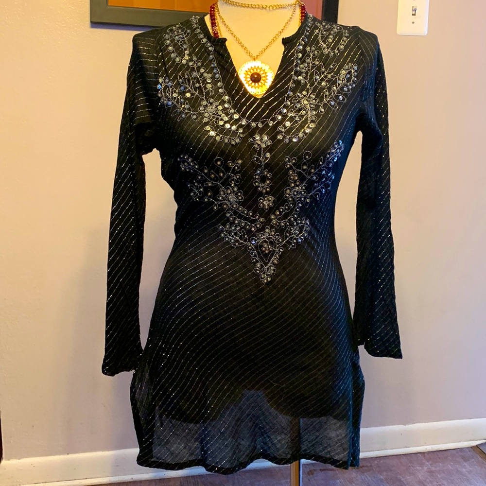Sexy NEW Funky People tunic. Beautifully embellished 100% cotton. Women’s Lrg